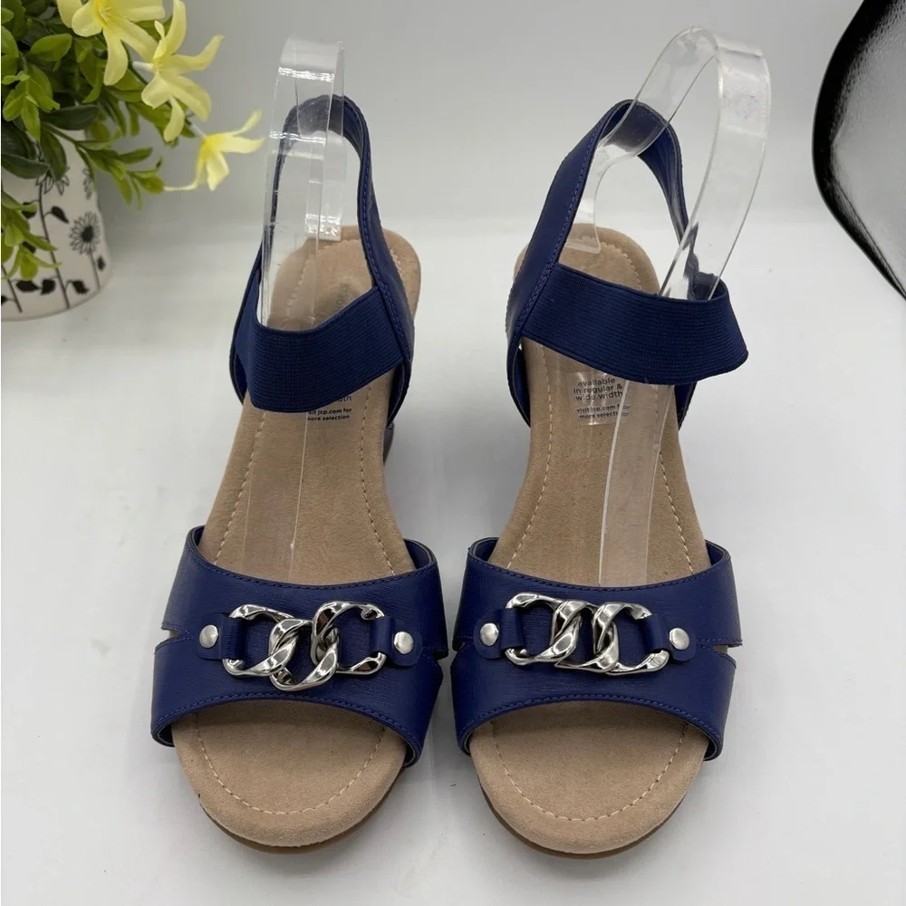 St. John’s Bay Cobalt Blue Wedge Heeled Size 9 1/2